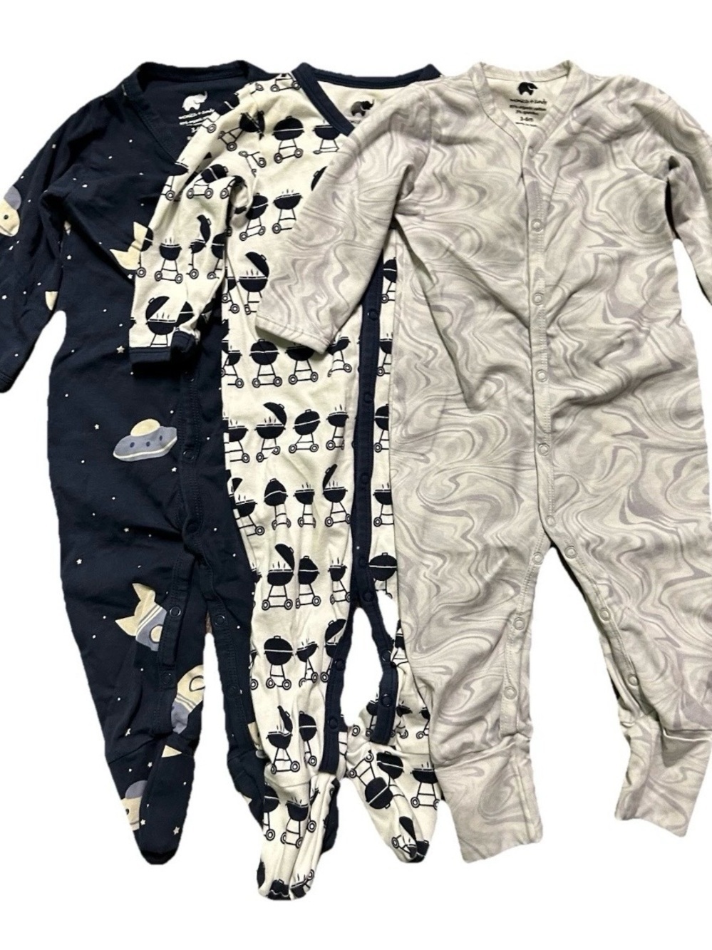 Monica + Andy 100% Organic Cotton Footie Pajamas Slight Flaw Size 3-6 Months